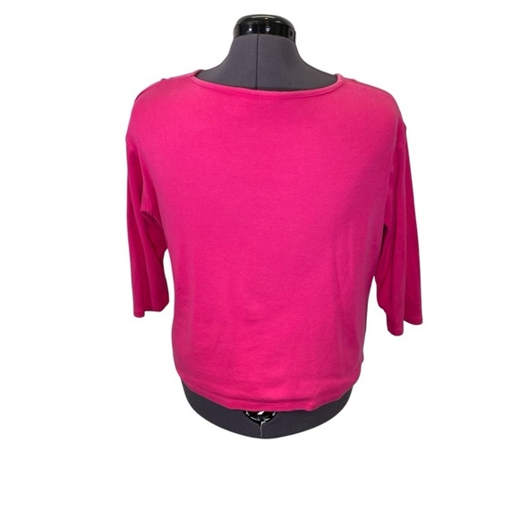 Peanut Butter & Jelly Womans plus 2X Pink 3/4 Sleeve BLACK CAT Tee Shirt Cotton - Picture 3 of 6